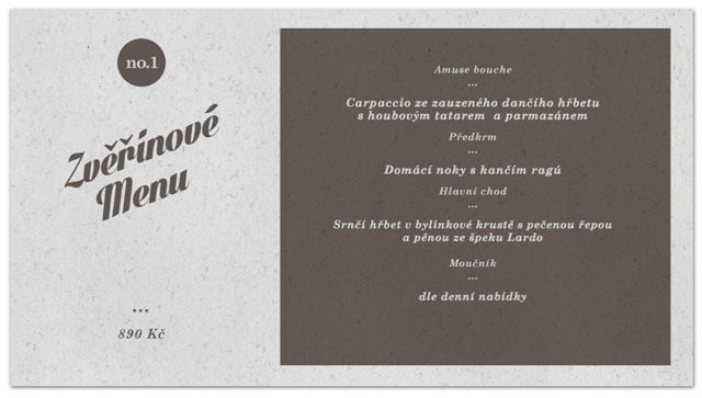 Zvěřinové menu
